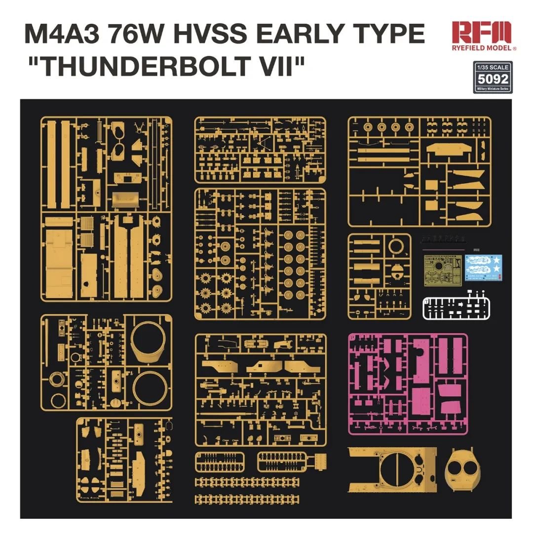 Rye Field Model 5092 M4A3 76W HVSS Early Type &amp;quot;Thunderbolt VII&amp;quot; 1/35 – imagen 3