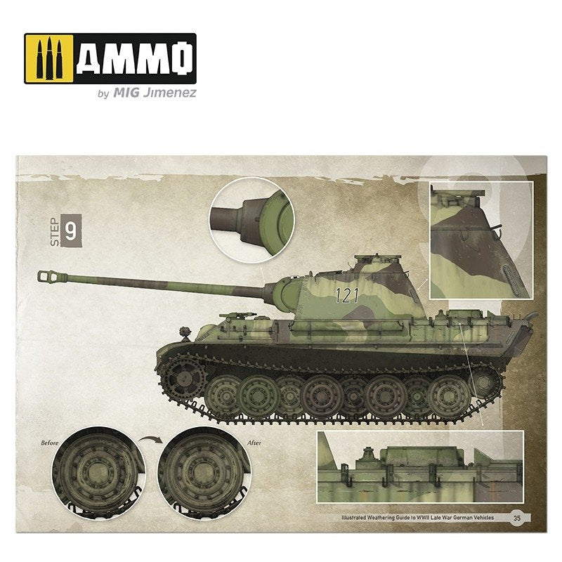 AMMO of Mig Jimenez 6015 ILLUSTRATED GUIDE OF WWII LATE GERMAN VEHICLES (English, Spanish) – imagen 3