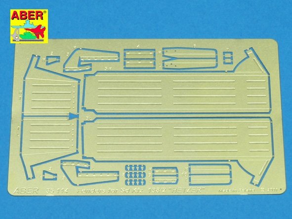Aber 35114 Błotniki do Sd.Kfz. 138/2 Hetzer do wszystkich wersji (DRA) 1/35