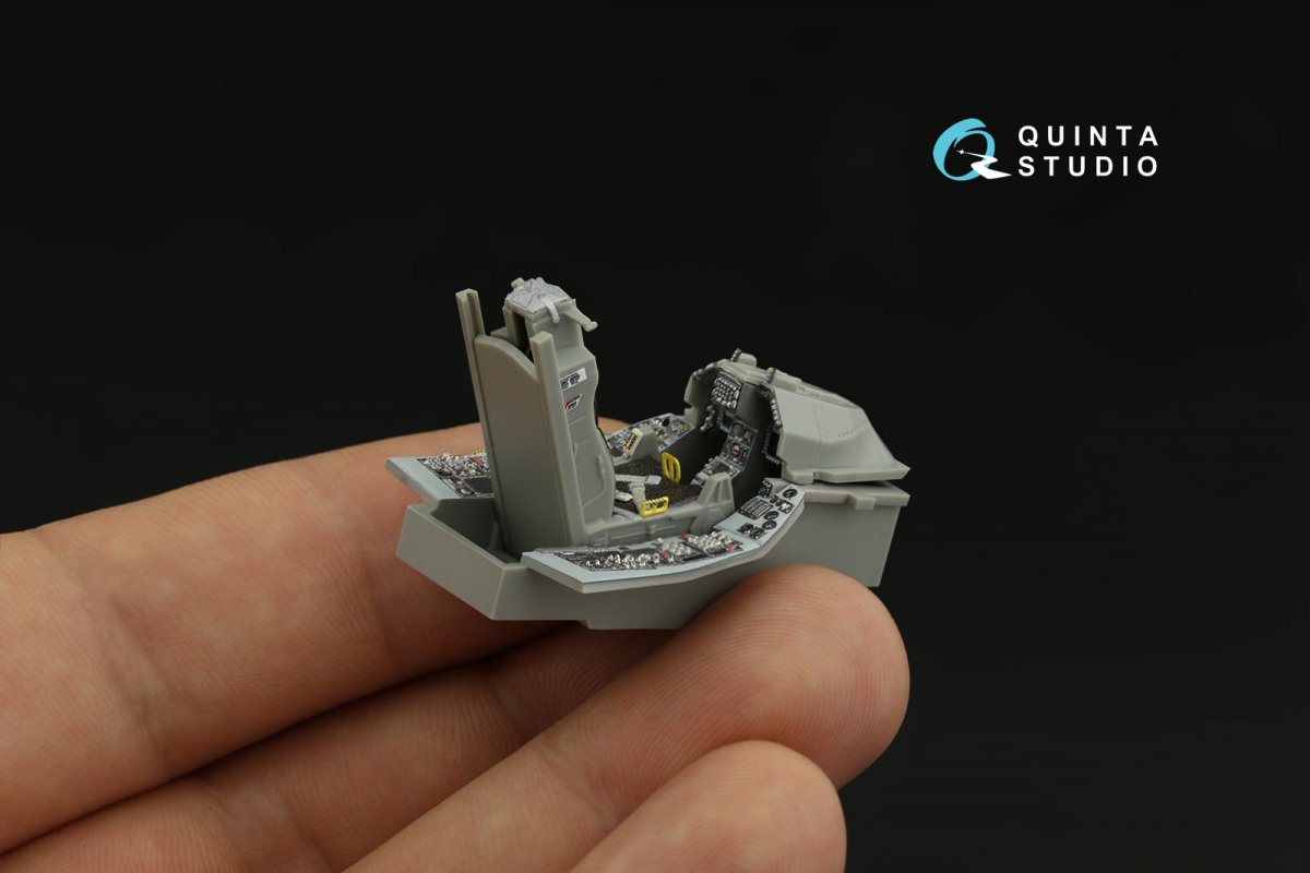 Intérieur imprimé en 3D et coloré sur papier décalcomanie pour le F-16C Block 25 de Quinta Studio QD48400 (outillage Kinetic 2022), échelle 1/48 – image 10
