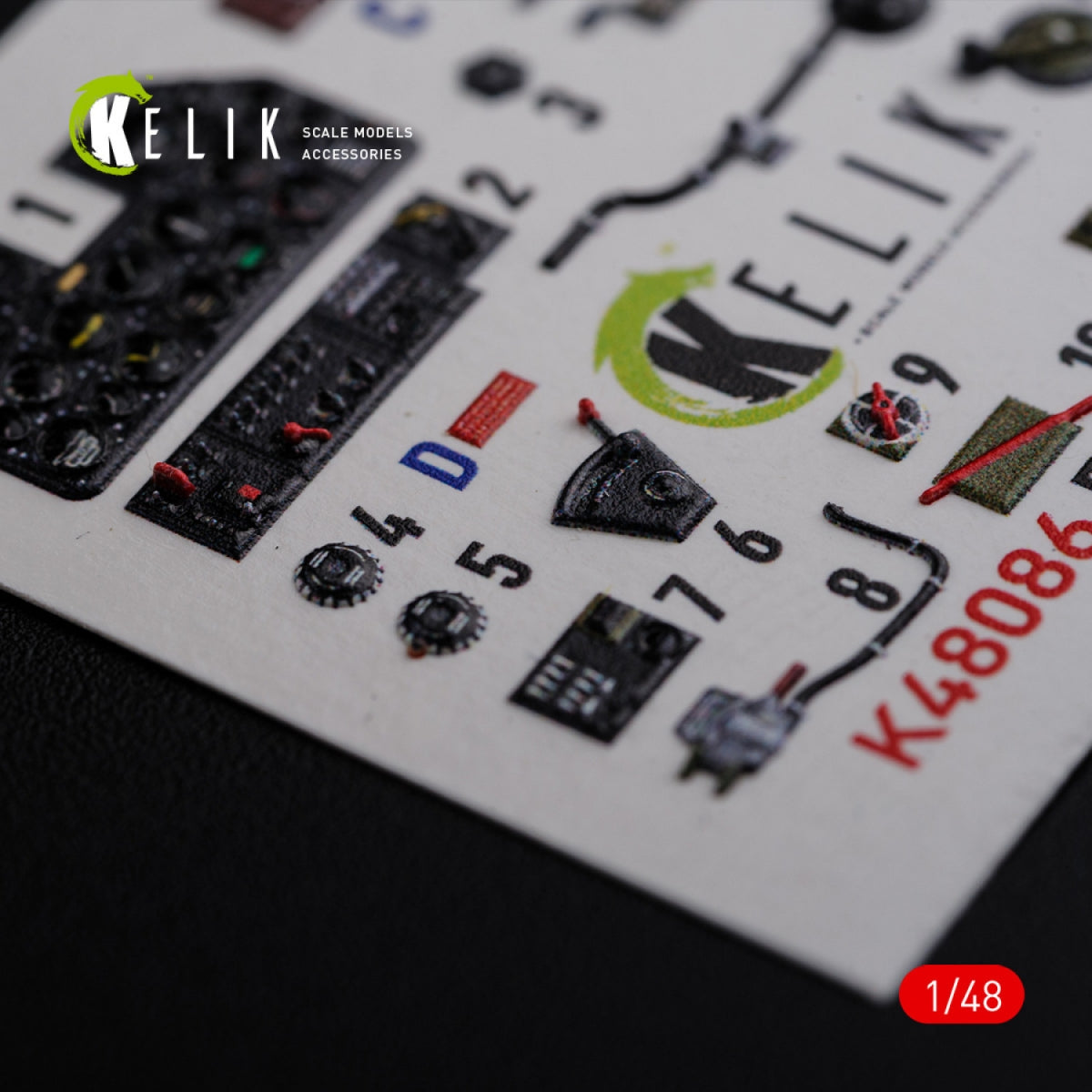 KELIK K48086 P-40N interior 3D decals for Academy kit 1/48 – image 6