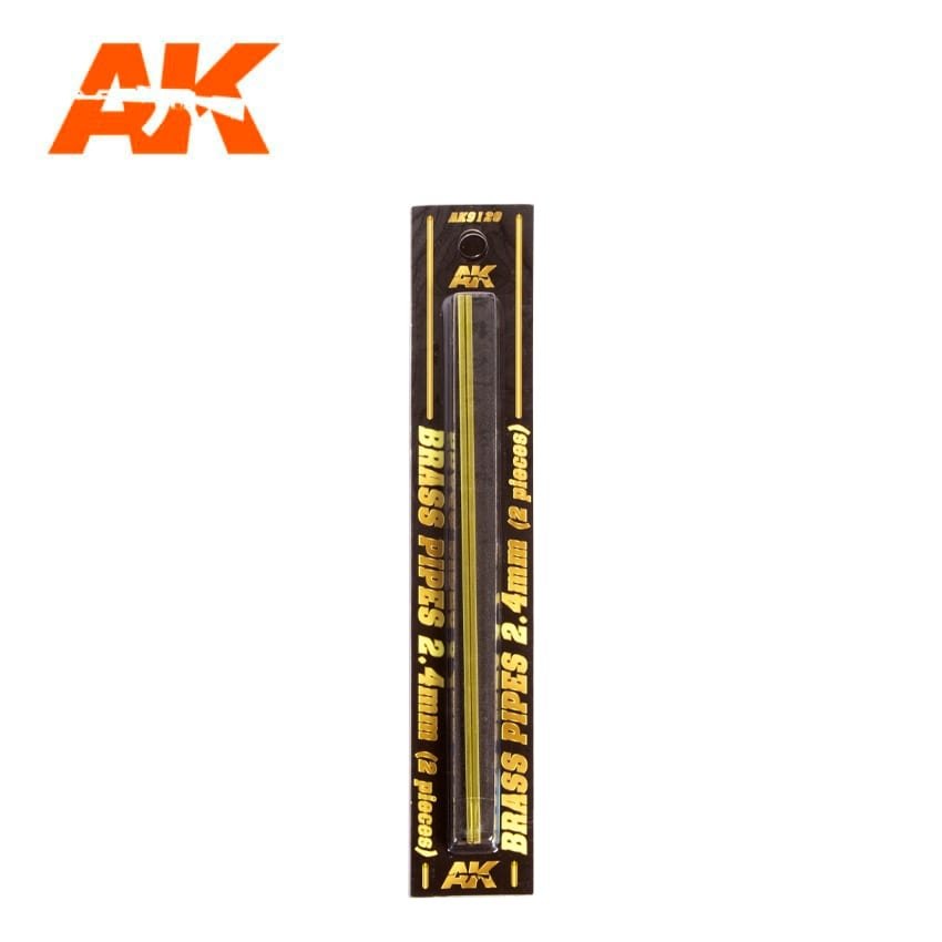 AK Interactive AK9120 BRASS PIPES 2.4MM Ø. 2 UNITS – immagine 2