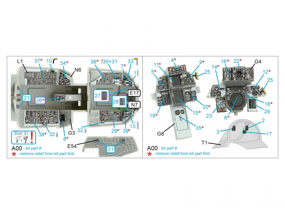 Quinta Studio QDS-48395 F-14A 3D-Printed &amp;amp; coloured Interior on decal paper (Hobby Boss) (Small version) 1/48 – zdjęcie 2