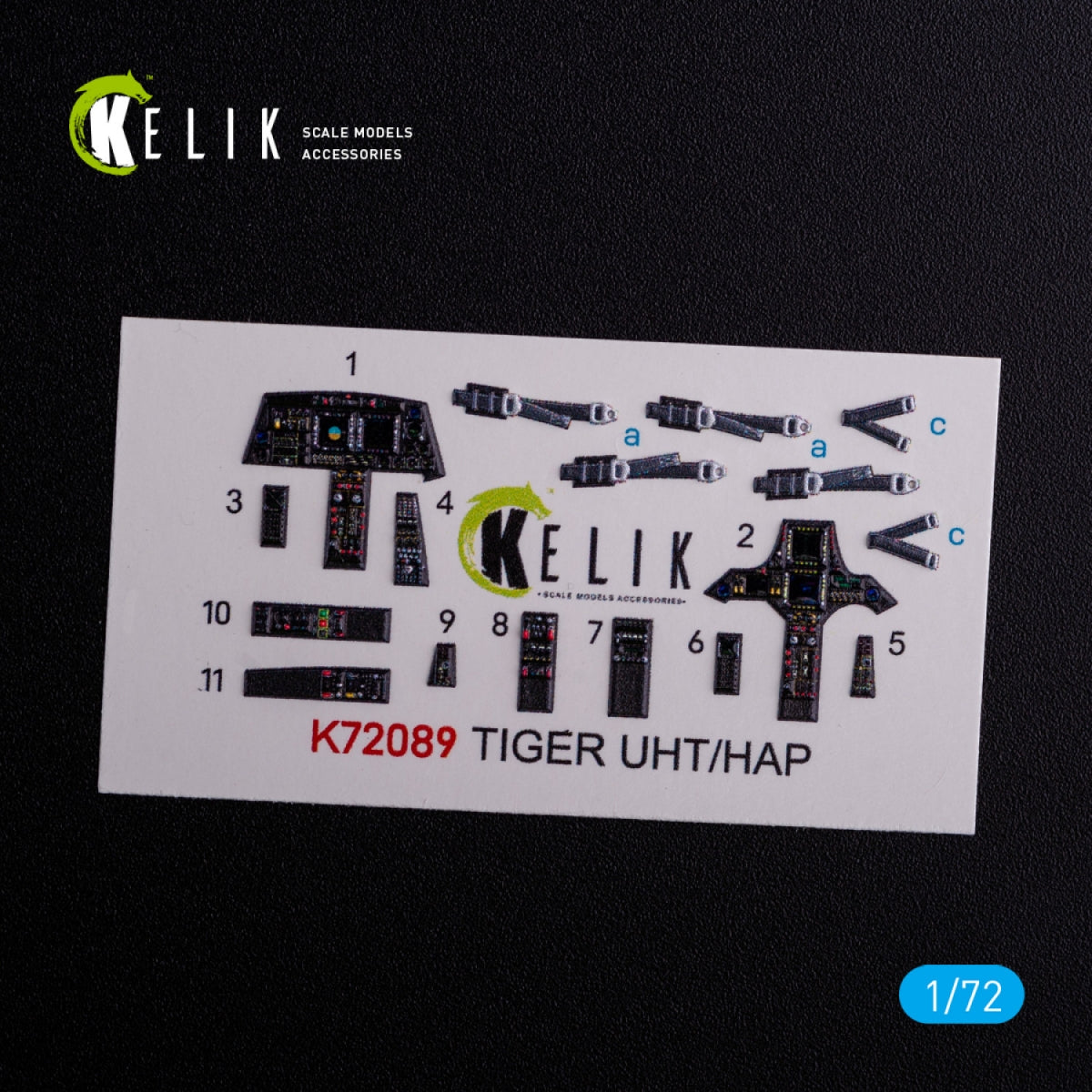 Décalcomanies 3D intérieures KELIK K72089 pour maquette Revell au 1/72 de l&amp;#39;Eurocopter Tiger UHT/HAP – image 3