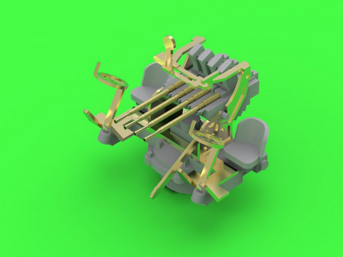 Master SM-350-104 French Quadruple Hotchkiss Cannon 13.2mm/76 (0.52in) Model 1929 – (resin, metal and photo-etched parts) – (4 pcs.) (1/350) – image 3
