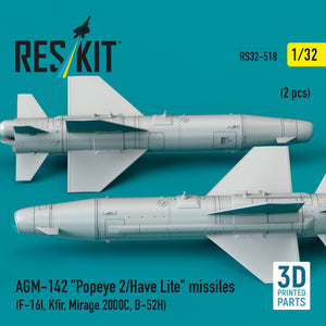 RESKIT RS32-0518 AGM-142 &amp;quot;Popeye 2/Have Lite&amp;quot; missiles (2 pcs) (3D Printed) 1/32 – image 3