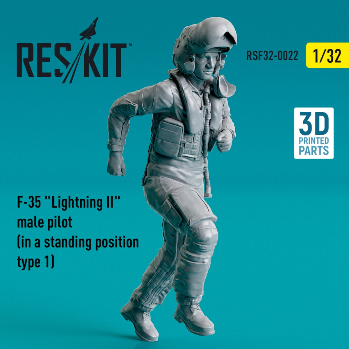 RESKIT RSF32-0022 PILOTE HOMME DE F-35 LIGHTNING II (EN POSITION DEBOUT - TYPE 1) (IMPRIMÉ EN 3D) 1/32