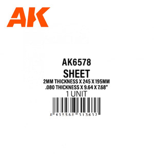 AK Interactive AK6578 2MM THICKNESS X 245 X 195MM – STYRENE SHEET – (1 UNITS) – Bild 2