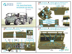 Quinta Studio QD35051 Gama Goat family 3D-Printed &amp;amp; colored Interior on decal paper (Tamiya) 1/35 – image 2