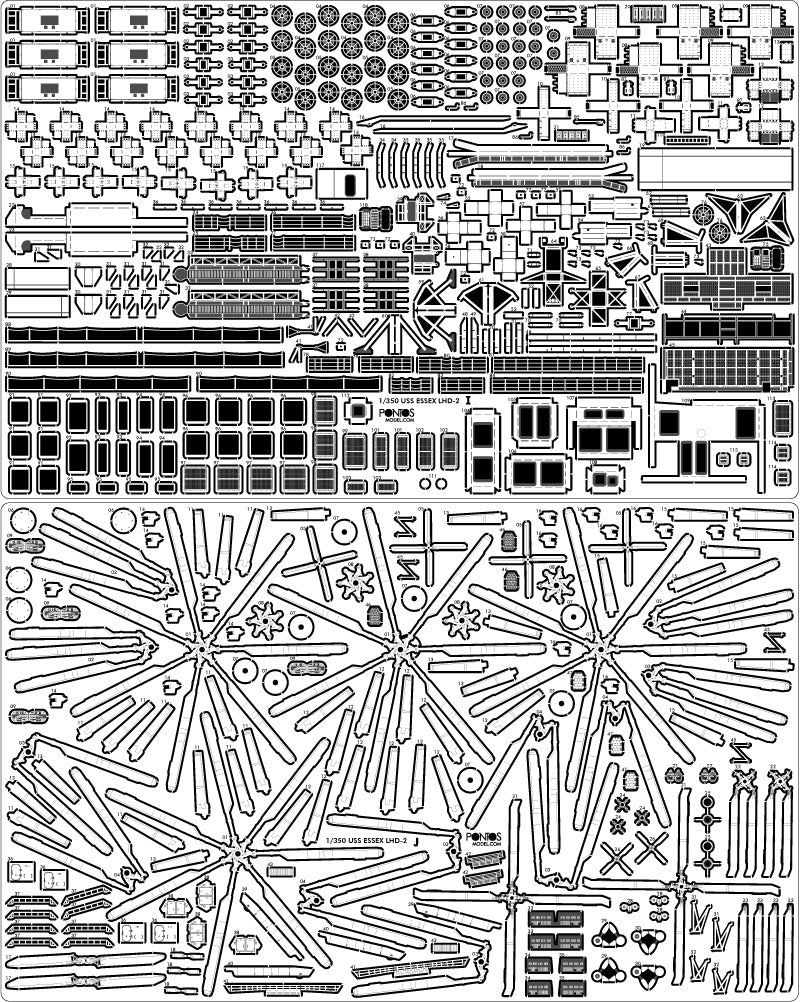 Pontos 37001R1 USS LHD-2 Essex Kit+Detail Up Set 1/350 – imagen 10