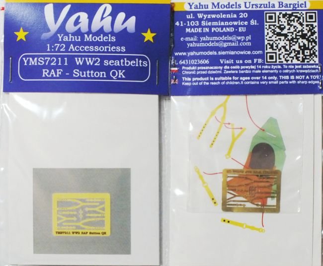 Yahu YMS7211 WW seatbelts – RAF Sutton QK 1/72