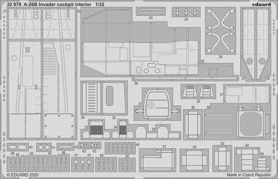 Eduard 32970 A-26B Invader cockpit interior 1/32 for HOBBY BOSS – Bild 2