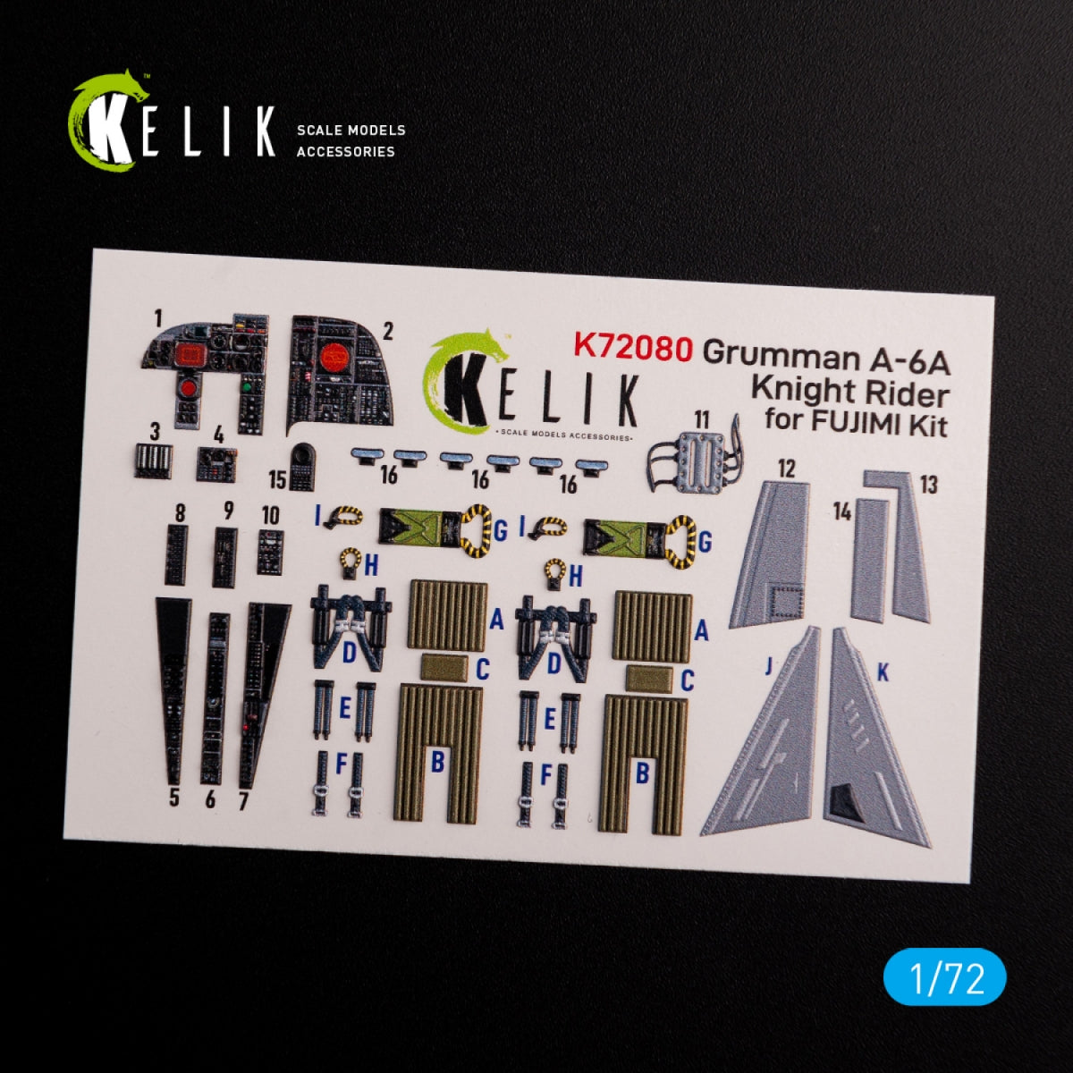 KELIK K72080 Grumman A-6A Knight Rider interior 3D decals for Fujimi kit 1/72 – imagen 3