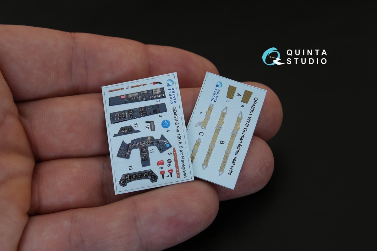 Quinta Studio QD48156 FW 190A-5 3D-Printed &amp;amp; coloured Interior on decal paper (for Hasegawa kit) 1/48 – imagen 3