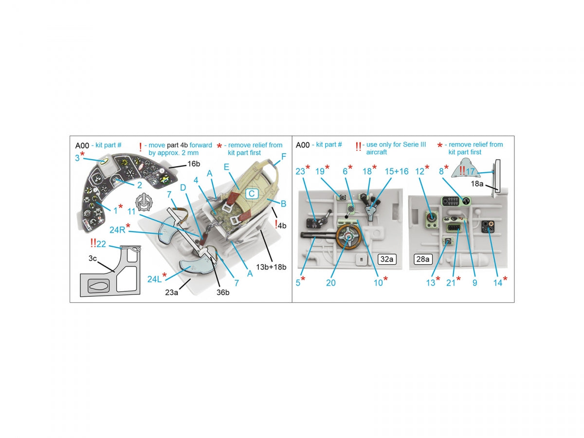 Quinta Studio QD48466 Macchi MC.200 Saetta (Early) 3D-Printed coloured Interior on decal paper (Italeri) 1/48 – imagen 2
