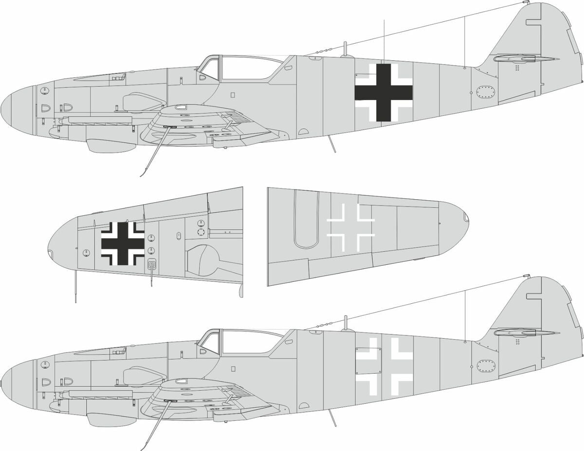 Eduard LX011 Bf 109G-5/6 national insignia Paint Mask Set for AIRFIX 1/24