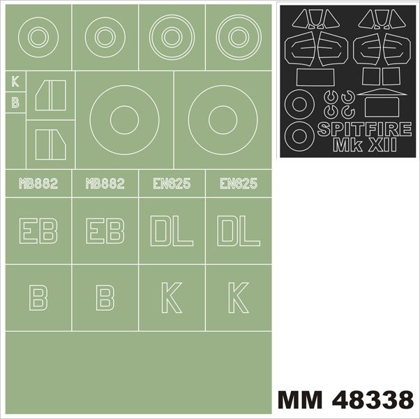 Montex MM48338 Spitfire MkXII AIRFIX 5117 1/48
