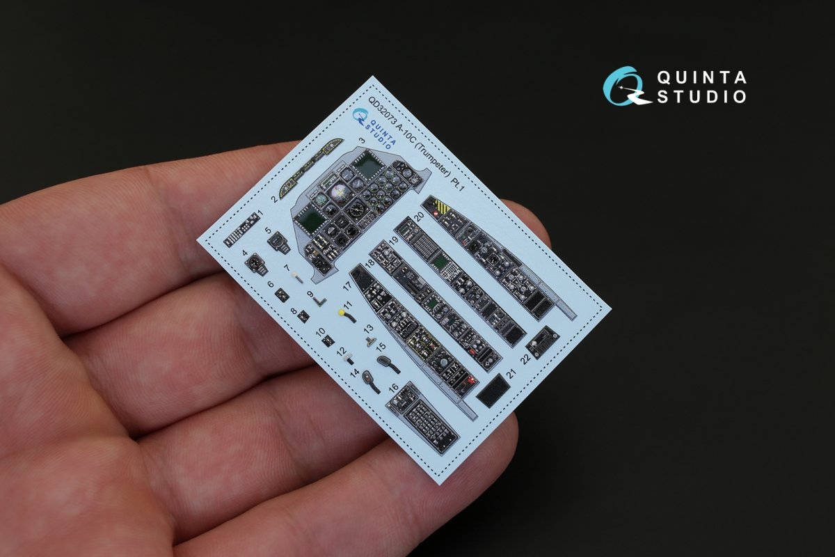 Quinta Studio QD32073 A-10C 3D-Printed &amp;amp; coloured Interior on decal paper (for Trumpeter kit) 1/32 – imagen 3
