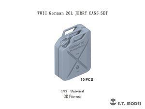 ET Model P72-001 WWII German 20L JERRY CANS SET (3D Print) 1/72