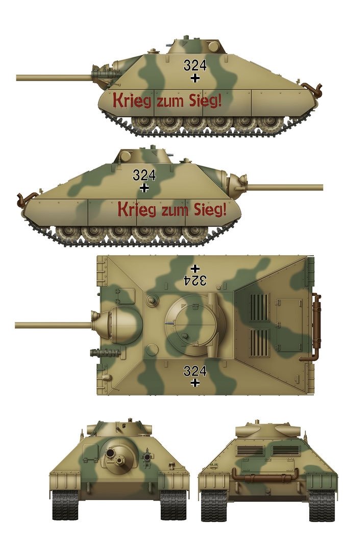 Das Werk DW35019 Schwerer kleiner Panzerkampfwagen German Heavy Tank Project 1944 (2 in 1) 1/35 – immagine 4