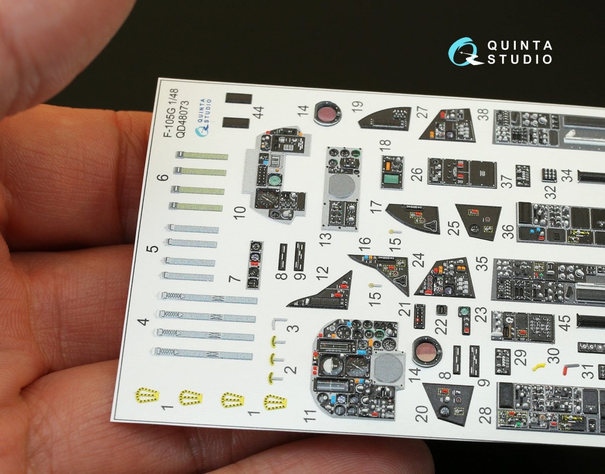 Quinta Studio QD48073 F-105G 3D-Printed &amp;amp; coloured Interior on decal paper (for HobbyBoss kit) 1/48 – imagen 3