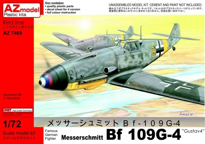 AZ Modèle AZ7469 Messerschmitt Bf-109G-4 Gustav4 (1/72)