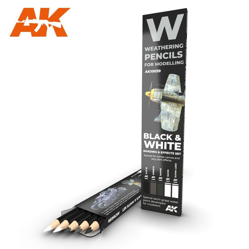 AK Interactive AK10039 NOIR ET BLANC : ENSEMBLE D&amp;#39;OMBRAGES ET D&amp;#39;EFFETS