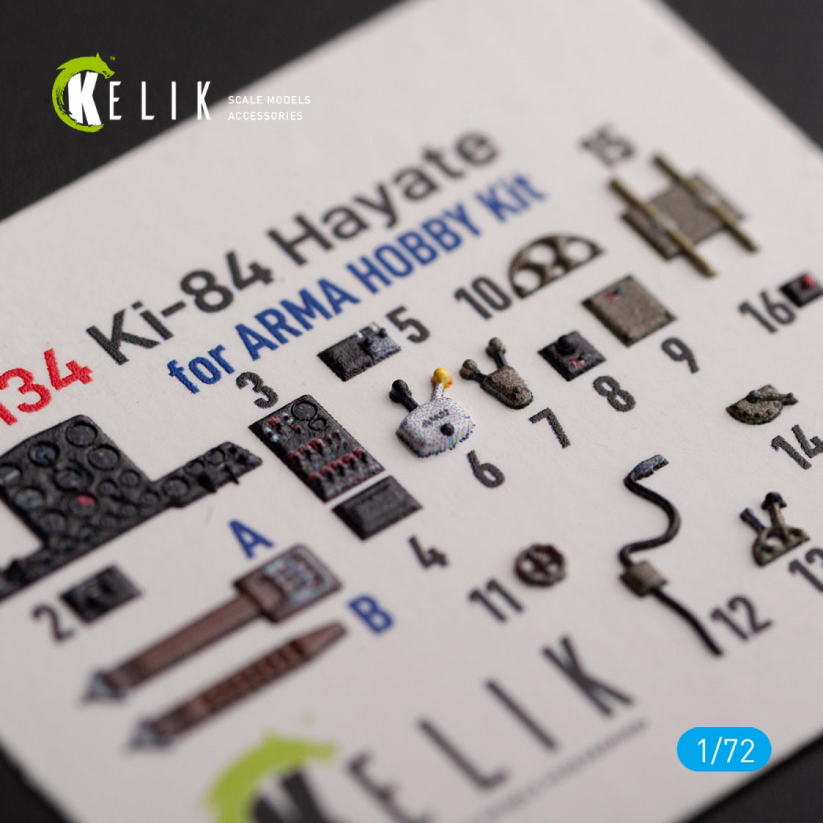 KELIK K72134 Ki-84 Hayate - interior 3D decals for Arma Hobby kit 1/72 – Bild 2