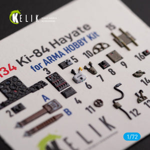 KELIK K72134 Ki-84 Hayate - interior 3D decals for Arma Hobby kit 1/72 – Bild 2