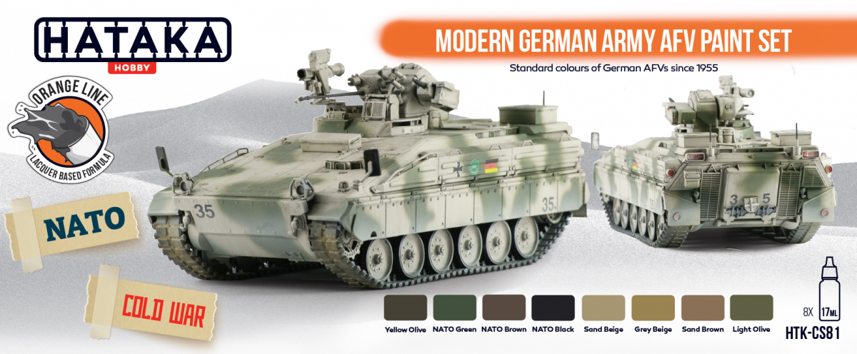 Hataka HTK-CS81 ORANGE LINE – Modern German Army AFV paint set 8x17ml – imagen 2