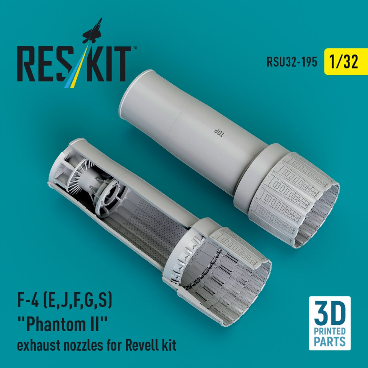 RESKIT RSU32-0195 F-4 (E, J, F, G, S) "Phantom II" exhaust nozzles for Revell kit (3D Printed) 1/32