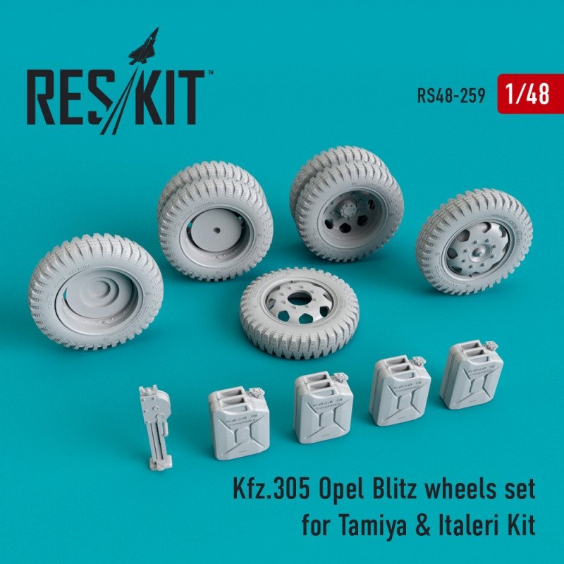RESKIT RS48-0259 Kfz.305 Opel blitz wheels set for Tamiya &amp;amp; Italeri 1/48