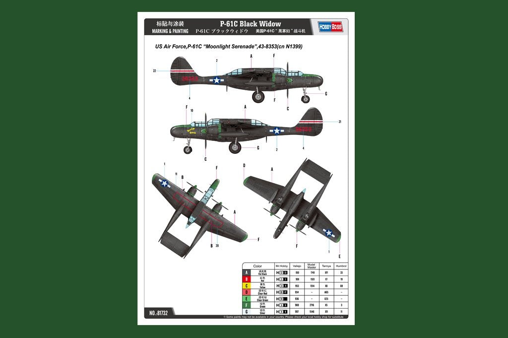 Hobby Boss 81732 P-61C Black Widow 1/48 – image 3