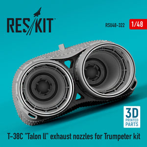 RESKIT RSU48-0322 T-38C &amp;quot;TALON LL&amp;quot; EXHAUST NOZZLES FOR TRUMPETER KIT (3D PRINTED) 1/48 – imagen 2