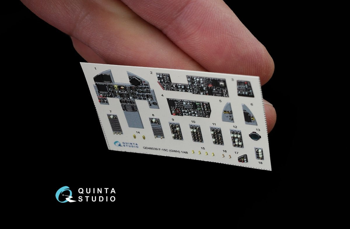 Quinta Studio QD48039 F-15C 3D-Printed &amp;amp; coloured Interior on decal paper (for GWH kit) 1/48 – imagen 8