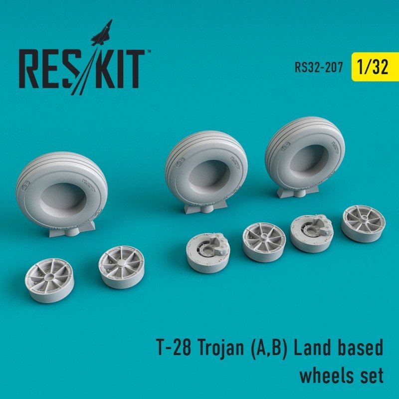 RESKIT RS32-0207 T-28 Trojan (A,B) Land based wheels set 1/32