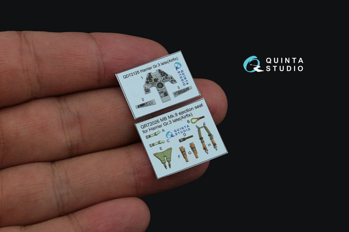Intérieur coloré imprimé en 3D sur papier décalcomanie Quinta Studio QD72125 Harrier Gr.3 tardif (Airfix) 1/72 – image 4