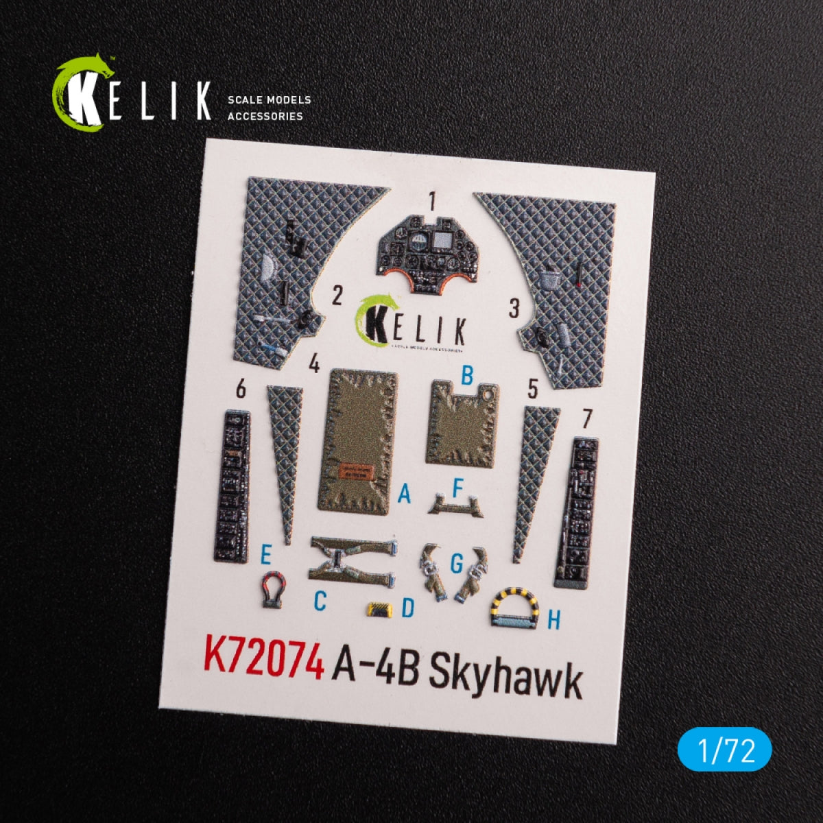 KELIK K72074 A-4B &amp;quot;Skyhawk&amp;quot; interior 3D decals for Hobby 2000/Fujimi kit 1/72 – imagen 2