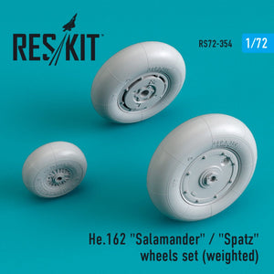 RESKIT RS72-0354 HE.162 &amp;quot;SALAMANDER&amp;quot; / &amp;quot;SPATZ&amp;quot; WHEELS SET (WEIGHTED) 1/72