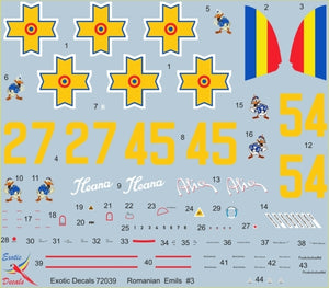 Exotic Decals 72039 Romanian Emils #3 - Messerschmitt Bf 109 E in Romanian Service - Part 3 1/72
