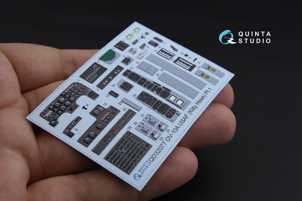 Quinta Studio QD32077 OV-10A (USAF version) 3D-Printed &amp;amp; coloured Interior on decal paper (for KittyHawk kit) 1/32 – zdjęcie 4