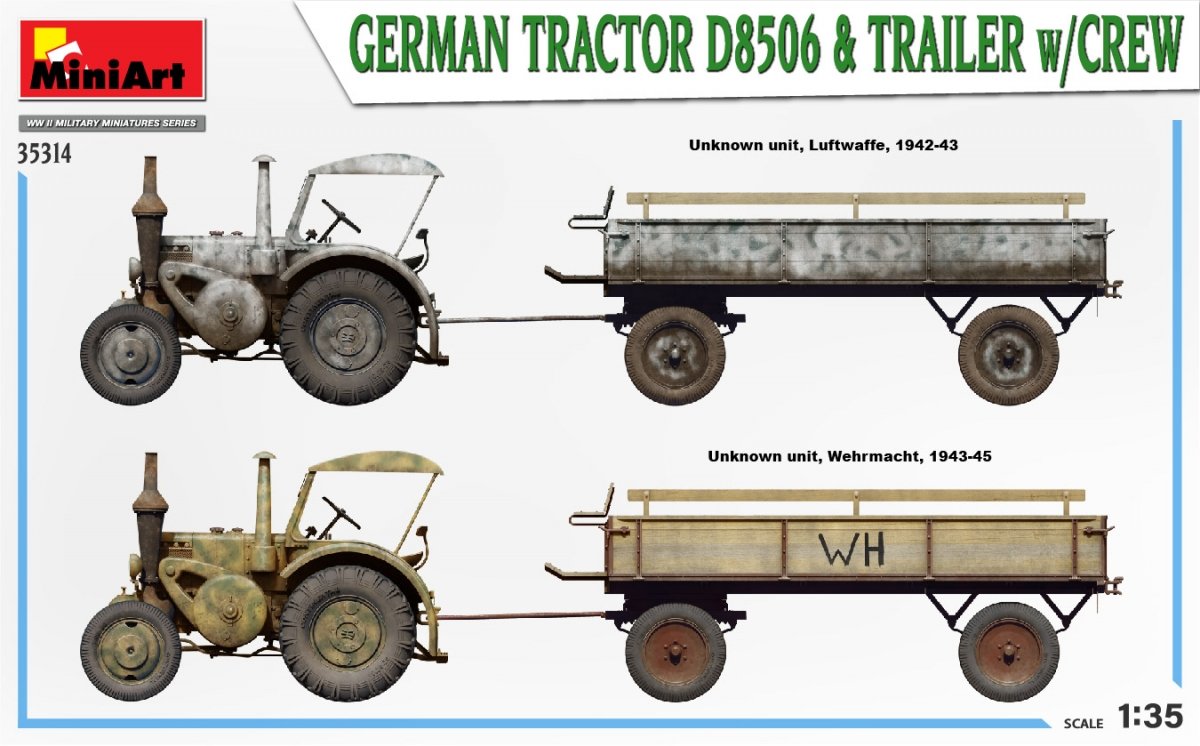 MiniArt 35314 Tracteur allemand D8506 et remorque avec équipage 1/35 – image 3