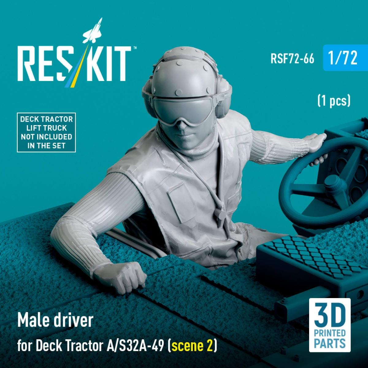 RESKIT RSF72-0066 Conducteur masculin pour tracteur de terrassement A/S32A-49 (scène 2) (1 pièce) (Impression 3D) 1/72 
