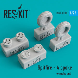 RESKIT RS72-0103 SPITFIRE (4 BRANCHES) JEU DE ROUES 1/72