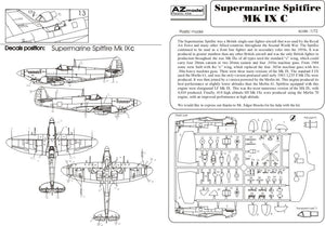 Maquette AZ AZ7392 Supermarine Spitfire Mk.IXc « Empennages précoces » (1/72) – image 4