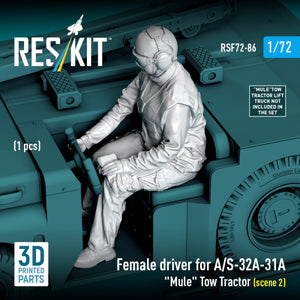 RESKIT RSF72-0086 Female driver for A/S-32A-31A "Mule" Tow Tractor (scene 2) (1 pcs) (3D Printed) 1/72