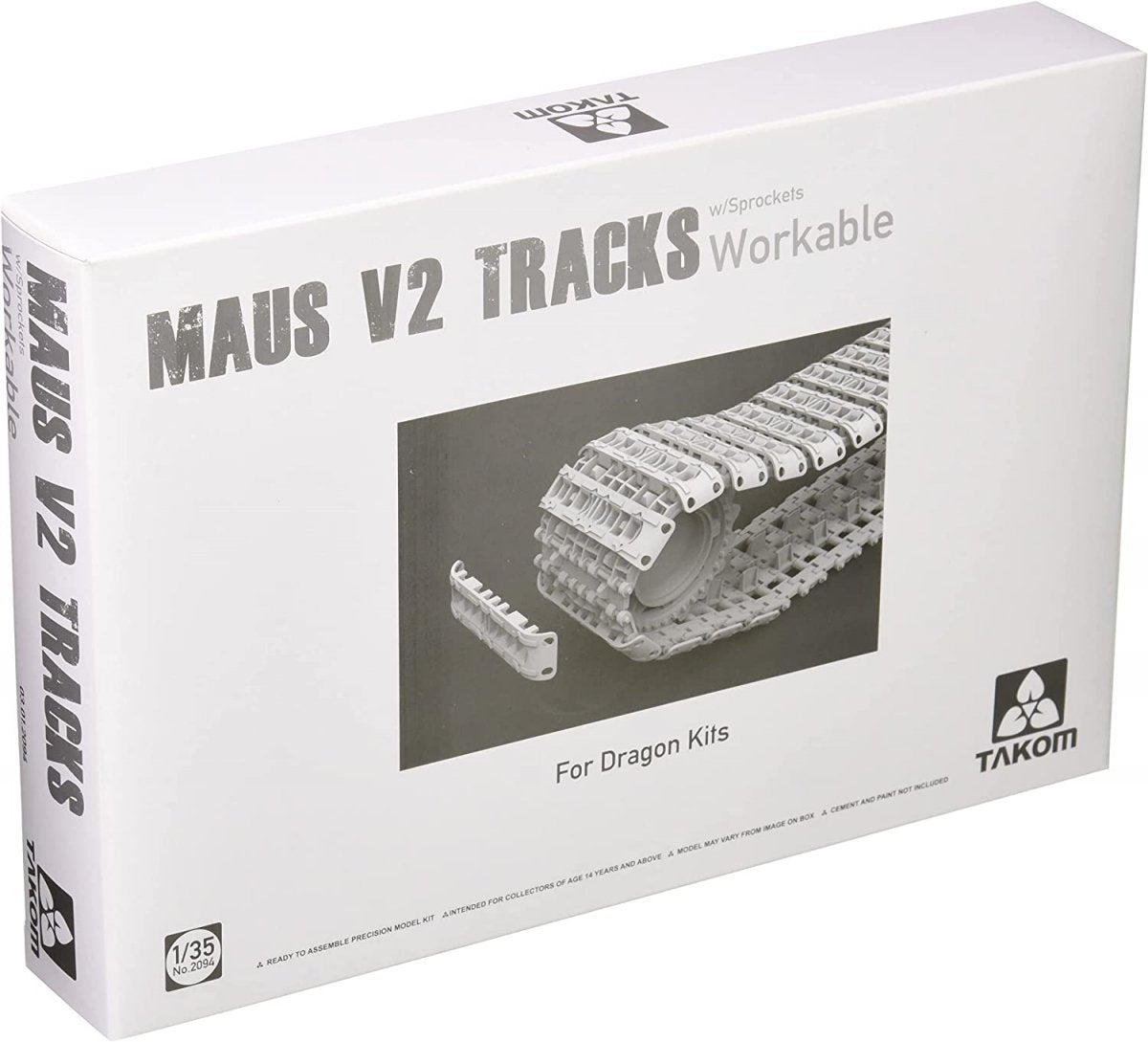Takom 2094 Maus V2 Tracks with sprockets for Dragon kits 1/35 – imagen 2