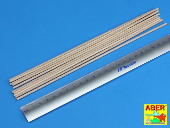 Aber WR3 Wood round rods 3,00 mm lenght 250 mm x 10 pcs. – immagine 2