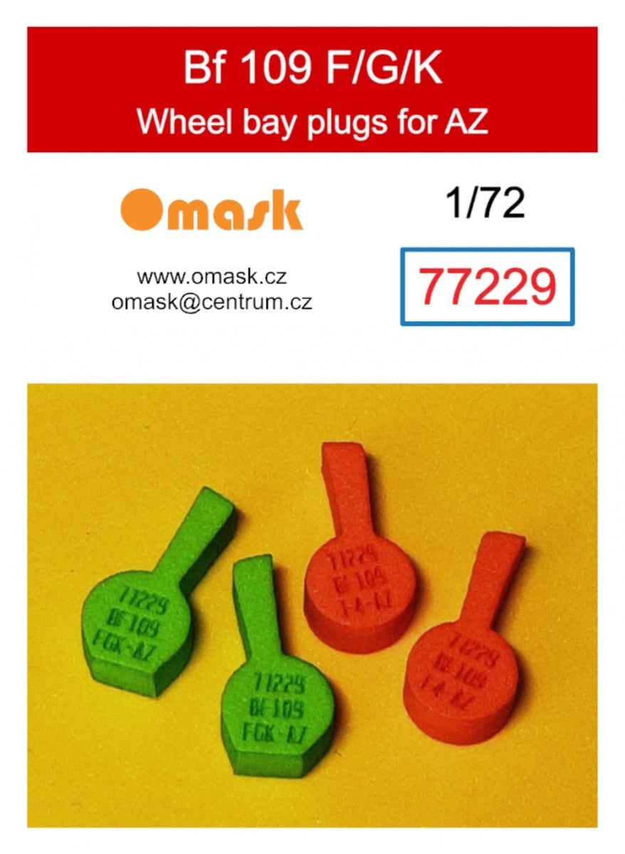 Omask 77229 Bouchons de puits de train d&amp;#39;atterrissage pour Bf 109 F/G/K (pour AZ) 1/72