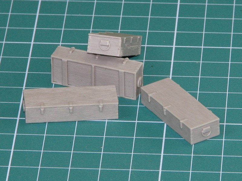 Eureka XXL E-017 Wooden Ammo Boxes for 12.8 cm Pak 44/Kw.K. 1/35 – imagen 2